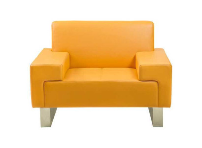 Yellow armchair designer single-seater couch leather armchair lounge 1-seater